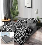 Cumpara ieftin Lenjerie Pat Bumbac cu Elastic Thunder SX192, 6 Piese, 180x200 cm, Negru/Alb/Rosu/Gri/Albastru/Verde