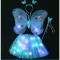 Costum Fluturas cu Aripi Modelabile Luminoase pentru Copii, Flippy, Fusta din Tul cu Lumini, Bagheta si Bentita, 4 piese, Pentru Halloween, Cosplay, C