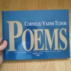 Poems - Corneliu Vadim Tudor - editie multilingva de lux, cu autograf - 1998