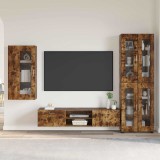 Cumpara ieftin Set comoda TV FLORIN 3 buc. 150 x 39 x 30 cm Stejar fumuriu