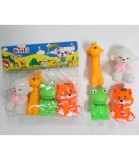 Jucării Baie Cauciuc Bebeluși Kaili 4 Buc Animale (Pisică, Broască, Oaie, Girafă) Peste 6 Luni