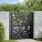 Poarta de gradina neagra 105x106 cm Design cu lumina din otel