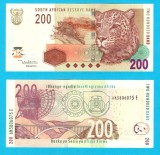 Africa de Sud (pick 132) 200 Rand 2005 UNC serie: AM5806075 E; Leopard