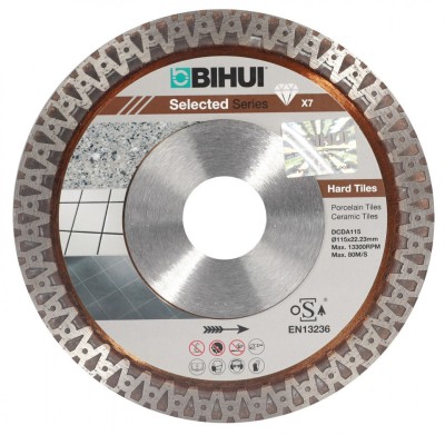 Disc Diamantat pt. Placi dure, Portelan dur, Placi ceramice 115x22.2 (mm) Super Premium - BIHUI-DCDA115 foto