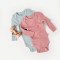 Set 2 body-uri cu maneca lunga bebe unisex din bumbac organic si modal - Mint/Rose, BabyCosy (Marime: 12-18 Luni)