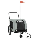 Cumpara ieftin Remorca bicicleta animale companie, gri/negru, oxford/fier