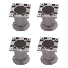 Picior mobila rotund din plastic, crom mat, 5 cm, 4 buc / set