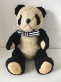 ** Urs panda vechi, vintage (anii 70) mohair, ochi sticla, articulat, 25cm