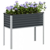 Jardiniera Gradina Gossi Antracit 100x41x90cm Otel Ghiveci Exterior Rezistent