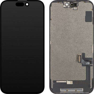 Display cu Touchscreen ZY pentru Apple iPhone 15, cu Rama, Versiune LCD In-Cell IC Movable, Negru foto
