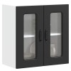 VidaXL Dulap de bucătărie cu ușă din sticlă &bdquo;Kalmar&rdquo; din lemn negru 853668