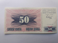 Bosnia &amp;amp; Herzegovina Bosnia si Hertegovina 50 dinara 1992 -UNC foto