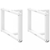 VidaXL Picioare pentru măsuță de cafea &icirc;n formă de T, 2 buc., alb, 60x25x(42-43) cm, oțel