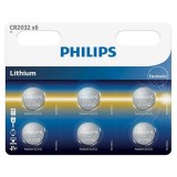 Set 6 baterii CR2032, litiu, CR2032P6/01B, Philips, L101688