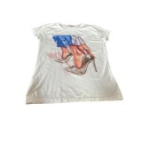 Tricou dama , culoarea alb cu model, marimea XL