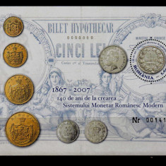 RO 2007 ,LP 1783 ,"140 ani de la crearea Sistemului Monetar" block 410 ,MNH