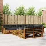 Cumpara ieftin Set de canapele de exterior 9 buc. 8-Locuri Natural si Antracit