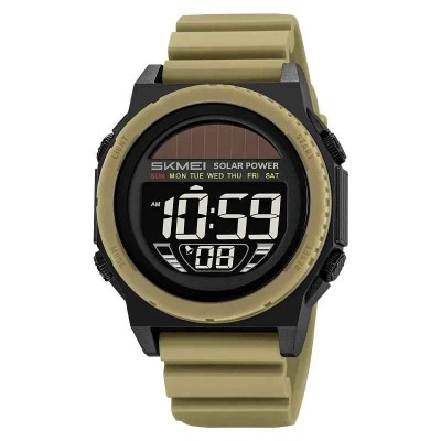 Ceas Digital Barbatesc SKMEI 2358 Khaki , Sport Militar, LED, Multizona, Rezistent la Apa 5ATM, Shockproof, Cronometru foto