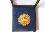 Medalie Academia de Studii Economice ediție limitată &icirc;n cutia originală:Jubileu 50 Facultatea de Comerț 1951-2001,diam:50 mm