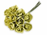 Cumpara ieftin Buchet 10 Trandafiri hartie verde &Oslash; 1,5 cm x 10 H
