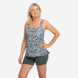 Costum &Icirc;ntreg &Icirc;not Tankini Shorty HEVA Ondu Kaki Damă, Nabaiji