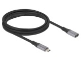 Cablu USB C bidirecțional DELOCK, 2m, 40Gbps, aurit, negru