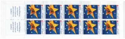 Franta 1997 - crucea rosie, 10 neuzate in carnet filatelic foto