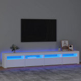 Comoda TV cu lumini LED, alb, 240x35x40 cm GartenMobel Dekor, vidaXL