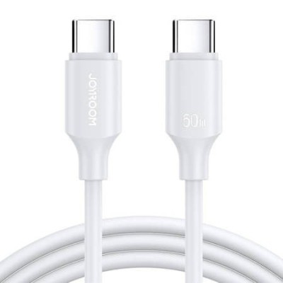 Cablu de incarcare si transfer date, USB tip C la USB tip C, 60W, lungime 1 m, alb foto