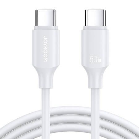 Cablu de incarcare si transfer date, USB tip C la USB tip C, 60W, lungime 1 m, alb