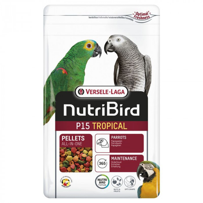 Versele Laga NutriBird P15 Tropical 1kg - granule pentru papagali