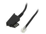 Cablu Telefon RJ11 Goobay 6m Negru Mufă F TAE CCA 50237