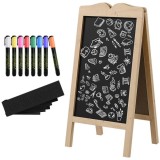 Tabla magnetica cu stergere uscata, afisaj restaurant, neagra, 8 markere, 6 sabloane, 51x42x101 cm, ART
