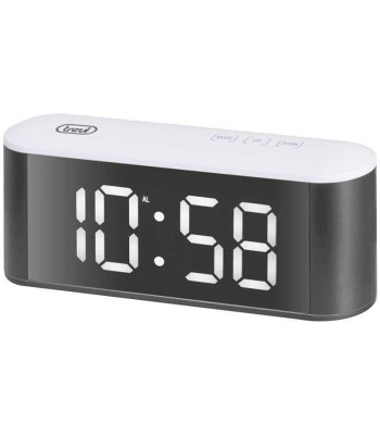Ceas de masa cu alarma termometru alb Trevi EC 883 BL foto