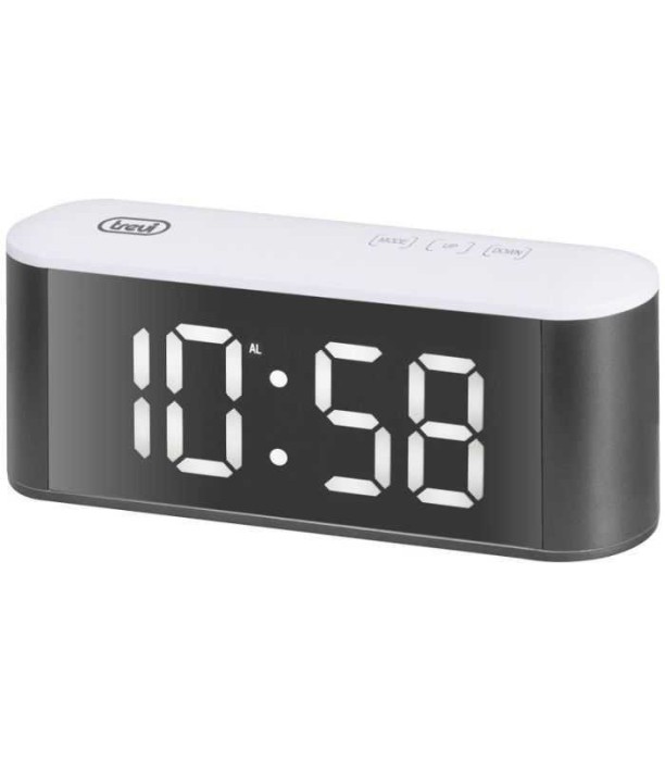 Ceas de masa cu alarma termometru alb Trevi EC 883 BL
