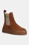 Gant botine din piele intoarsa Snowmont femei, culoarea maro, cu platforma, izolare usoara, 29553786 G45
