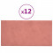 Panouri de perete 12 buc. roz 30x15 cm catifea 0,54 m&sup2;