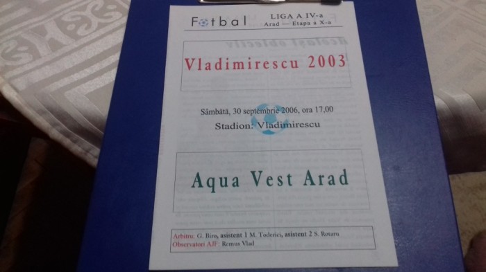 program Vladimirescu 2003 - Aqua Vest Arad