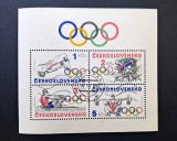 Cehoslovacia 1984 - Coliță Filatelică &bdquo;Jocurile Olimpice de Vară Los Angeles '84 / Atletism, Ciclism, Canotaj, Haltere&rdquo; Ștampilat - Cod: -SW13