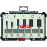 BOSCH Set 6 buc de freze de profilat canturi drepte cu tija 1/4 inch