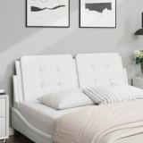 vidaXL Pernă pentru tăblie pat, alb, 140 cm, piele artificială