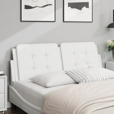 Perna pentru tablie pat, alb, 140 cm, piele artificiala GartenMobel Dekor foto