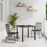vidaXL Set de masă pentru grădină 3 pcs Negru 3379170