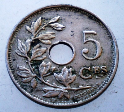 7.349 BELGIA 5 CENTIMES 1922 BELGIQUE foto
