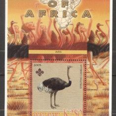 Malawi 2005 Wild Animals, Africa, Ostriches, perf. sheet, MNH S.222