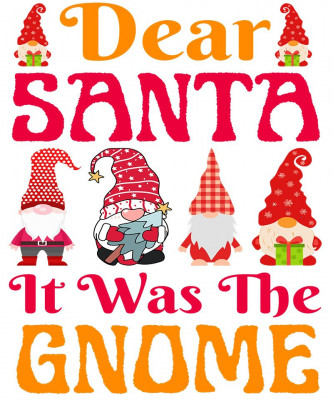 Sticker decorativ, Dear santa it was the gnome , Rosu, 72 cm, 4899ST foto