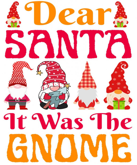 Sticker decorativ, Dear santa it was the gnome , Rosu, 72 cm, 4899ST