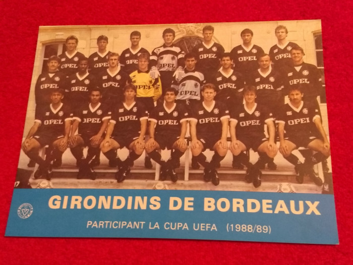 Foto echipa fotbal - GIRONDINS DE BORDEAUX (sezonul 1988/1989)