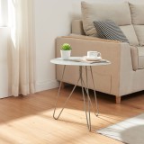 Masa laterala Nopimi din metal, gri mat, 45x43 cm, [en.casa]