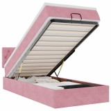 Cumpara ieftin Cadru de pat otoman cu saltea, catifea roz 80x200cm